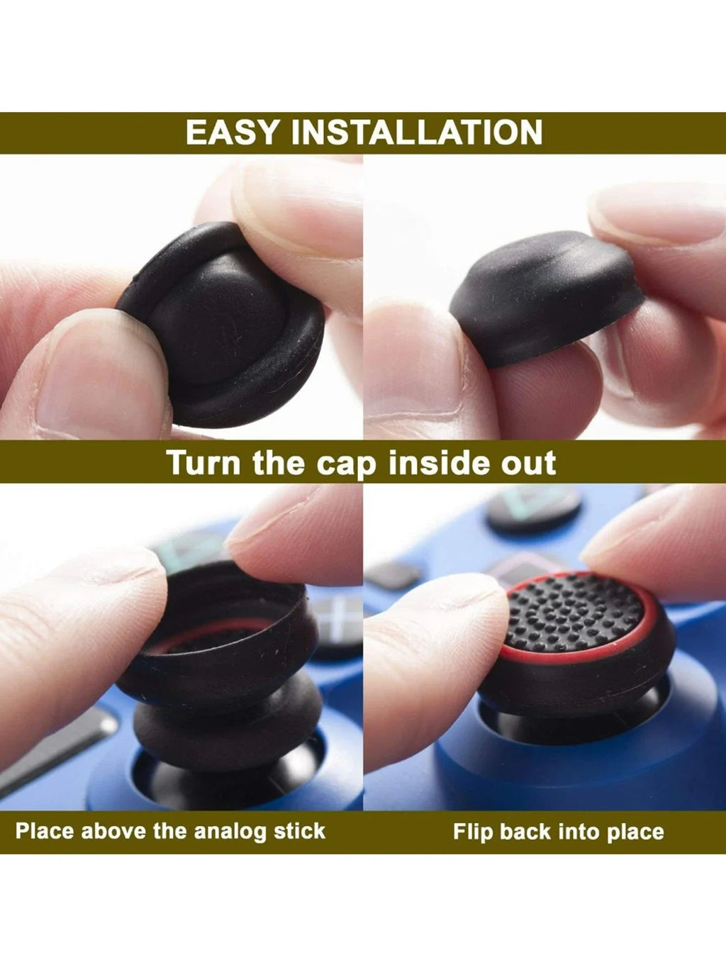 Dual-color silicone ThumbStick Grip Cap Cover For Playstation 5 PS5 PS4 Slim/Pro Xbox Series x/s Game Controller thumb grip cap Qme