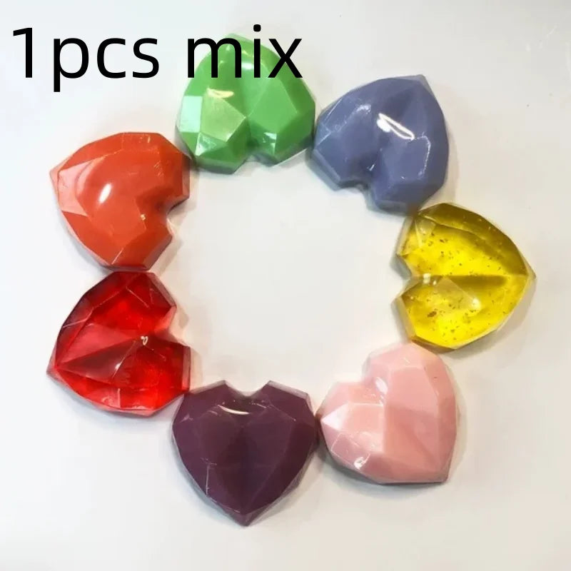 1/3/5pcs mix Diamond Heart Handmade Soap Wedding Gift Set Facial Soap with Chamomile Fragrance Essential Oil Soap Qme 1pcs mix