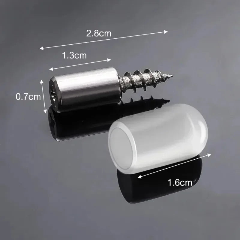 100/10PCS Self Tapping Screw Layer Plate Holder Wardrobe Septum Brackets Fixed Screw Shelf Support Pegs with Non-Slip Sleeve Qme