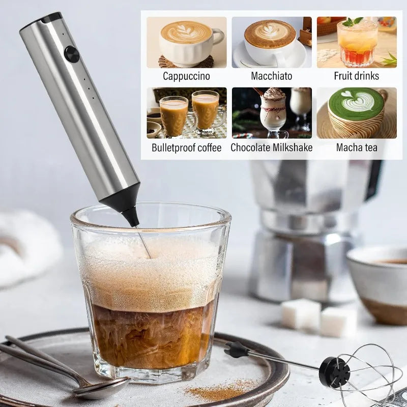 Rechargeable Electric Whisk USB Charging Mini Milk Foam Coffee Whisk Portable Whisk Blender Kitchen Cooking Blender Qme
