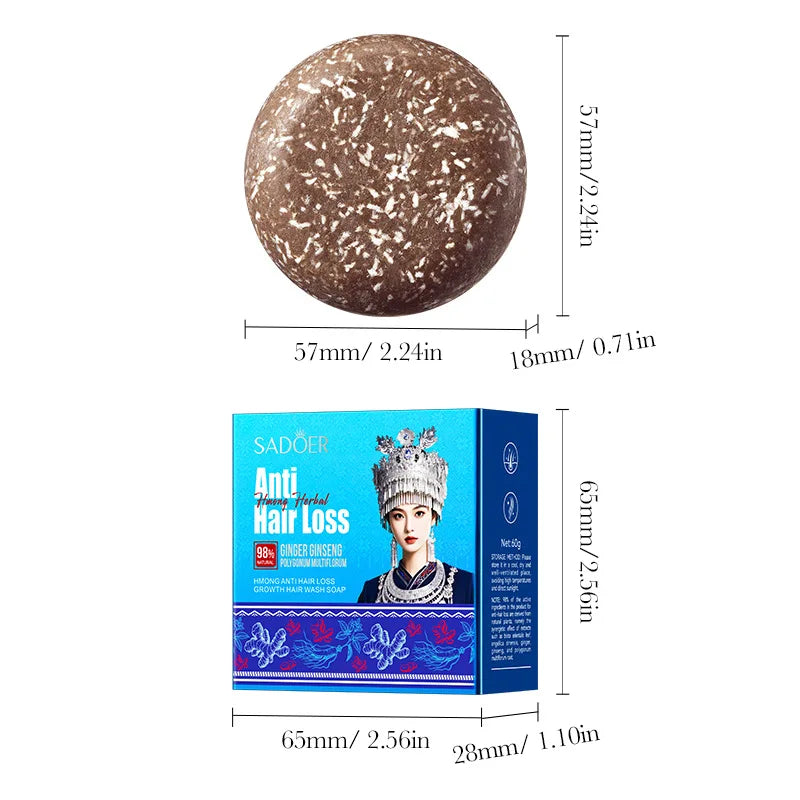Oriental Hmong Traditional Anti-hair Loss Dandruff Solid Shampoo Soap Qme