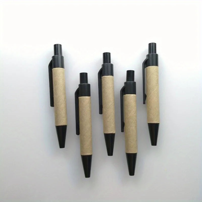 10pcs Eco-friendly Recycled Paper Ballpoint Pen Black Ink Writing Pen Office School Supplies Qme
