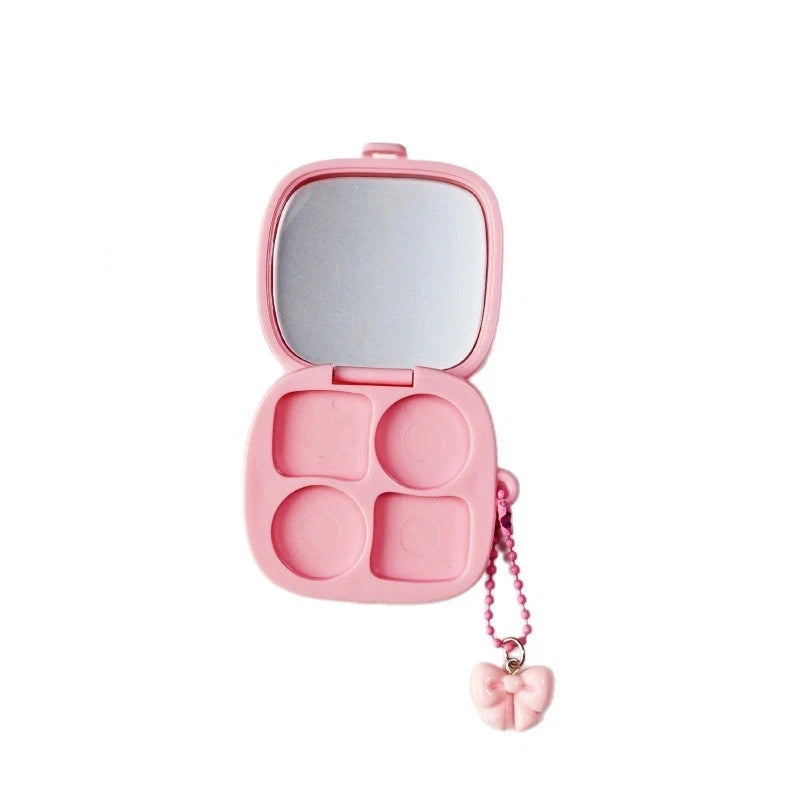 Empty Rectangular 4-Grid Cosmetic Case Hole Refillable Container DIY Qme