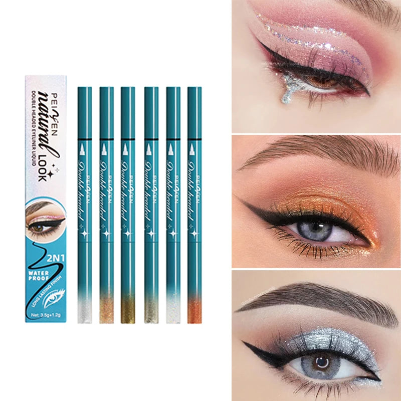 Double Head Waterproof Eyeliner Liquid Pen Lasting Development Not Qme