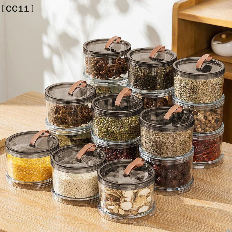 Sealed Jars Kitchen Seasoning Organizer Airtight Stackable Bottle Qme