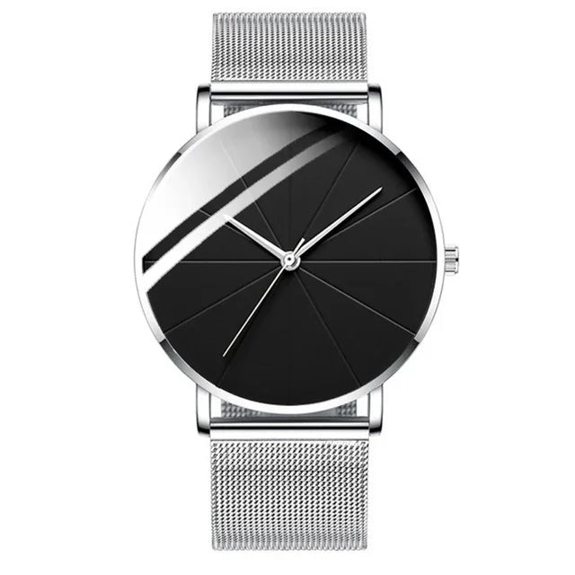 Minimalist Men's Fashion Watches Simple Men Business Ultra Thin Stainless Steel Mesh Belt Quartz Watch relogio masculino Qme 3