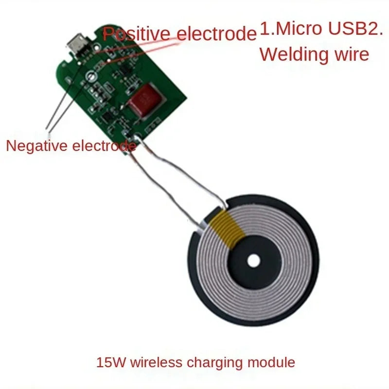 15W 5V 12V Wireless Charger Module Transmitter Circuit Board Type-C USB + Coil Qi Universal FOR Car Phone Battery Charging Qme