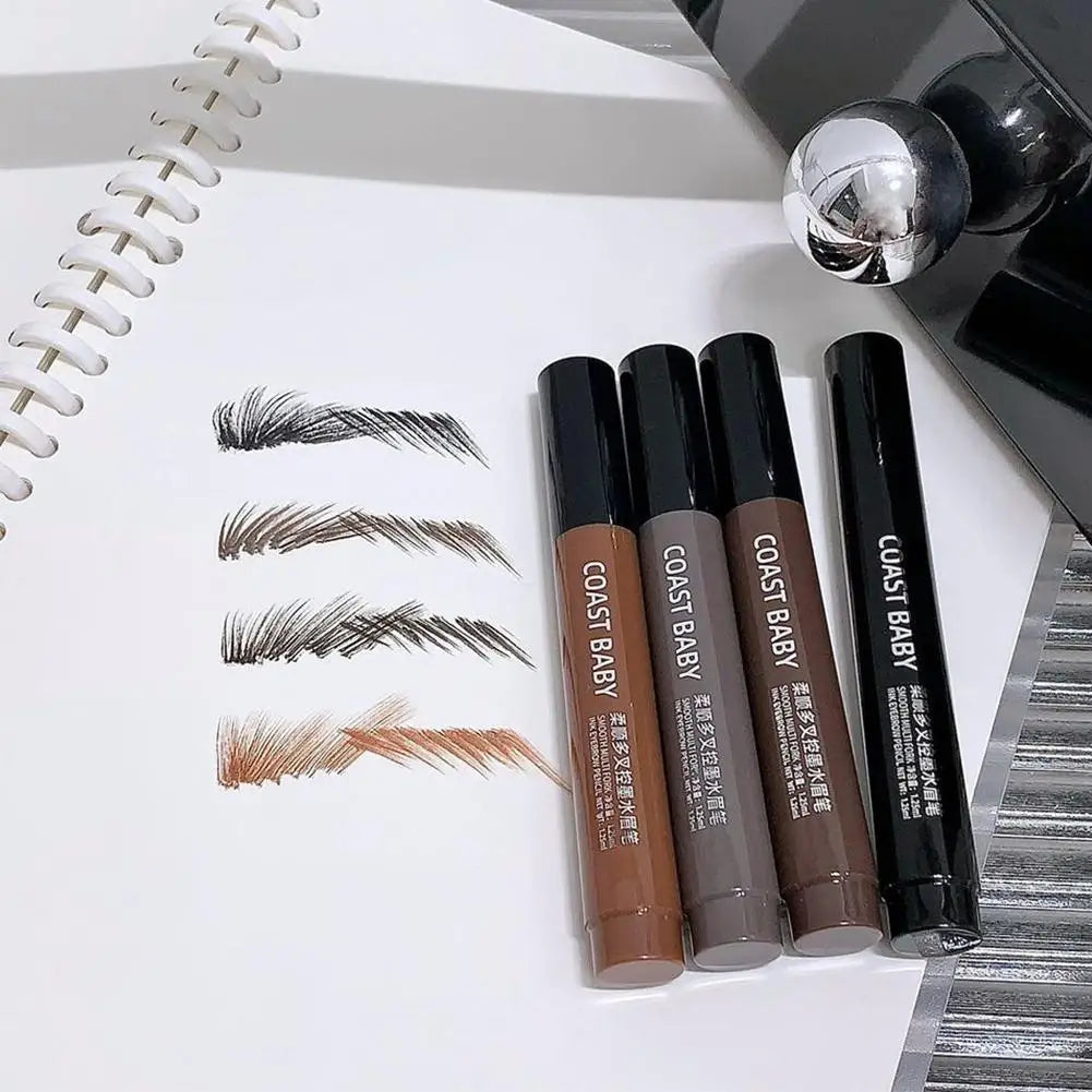 Multi-fork Wild Eyebrow Pen 3D Waterproof Microblading 4 Fork Tip Qme
