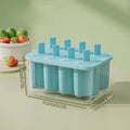 8-Cavity Ice Mold Reusable Easy-release Freezer Tray Sticks Silicone Qme Blue