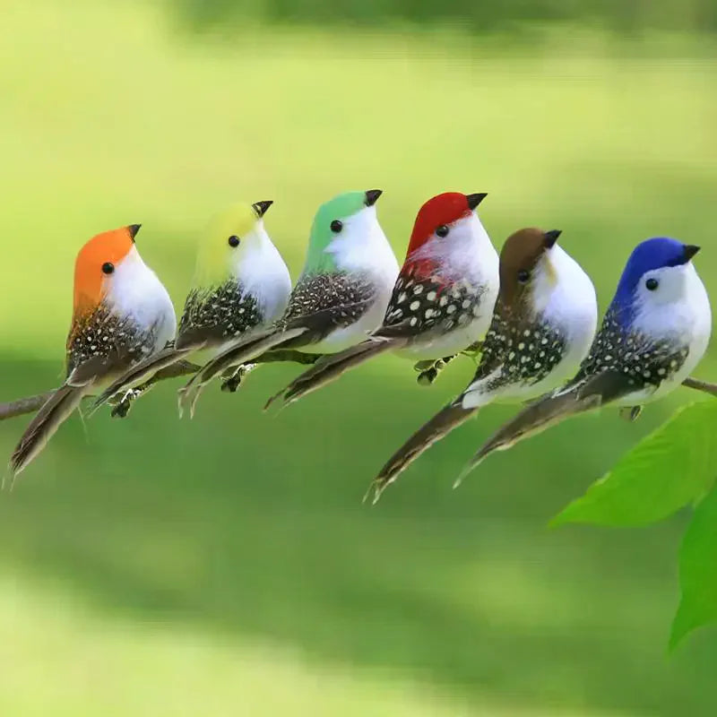 3/6Pcs 3D Fake Craft Birds Artificial Foam Feathers Birds Birthday Party Decorations Home Garden Wedding Decoration Qme