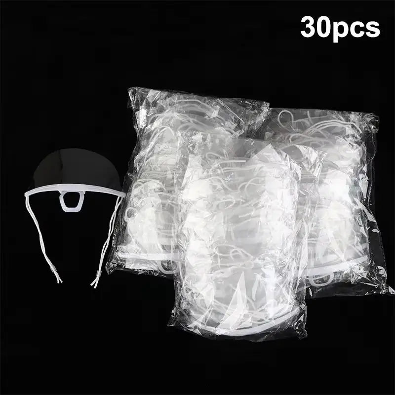 10/30/50 PCS Transparent Clear Anti Fog Reusable Mouth Shield For Catering Kitchen Healthcare Staff Daily Use Qme 30pcs A1