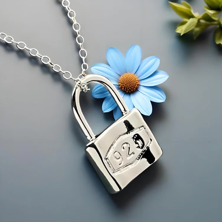 New Charms 925 Sterling Silver Luxury Lock Lovely Necklace for Women Fashion Party Gift Affordable Jewelry Boutique Accessories Qme