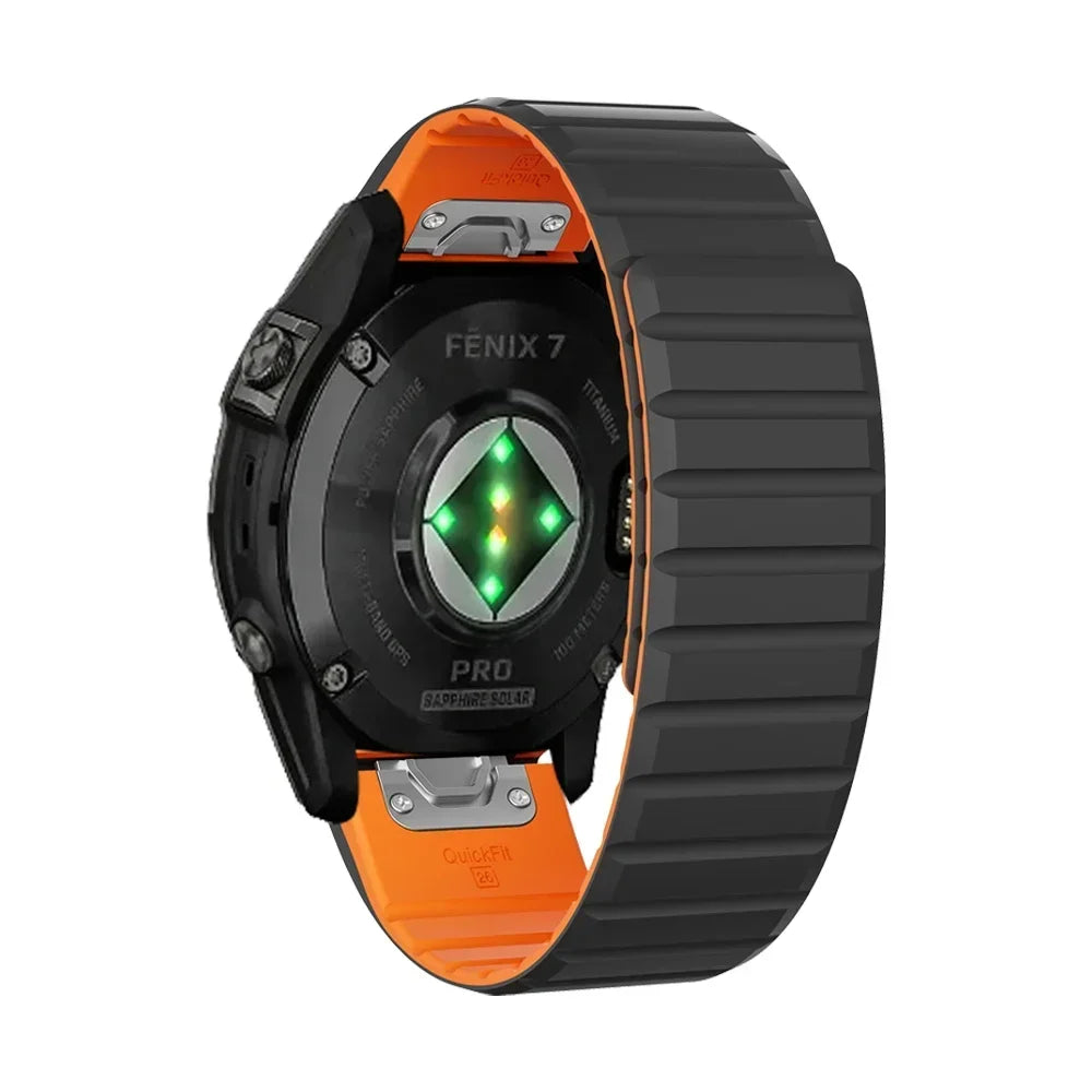 26/22mm Silicone Watch Band for Garmin Fenix 7 7X 6 6X Pro 5 5X Plus 3 HR Enduro Epix Gen 2 Smartwatch Magnetic Loop Wrist Strap Qme