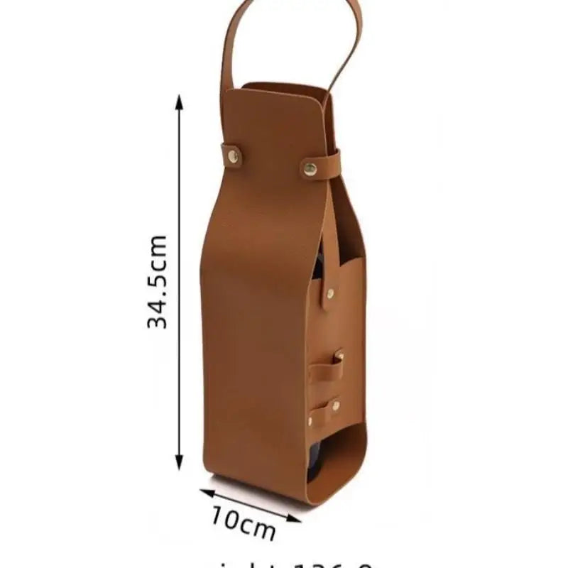 1 PCS Elegant Reusable Wine Gift Bag PU Leather Double Layer Champagne Gift Bag Durable Wine Tote Carrier Qme A2