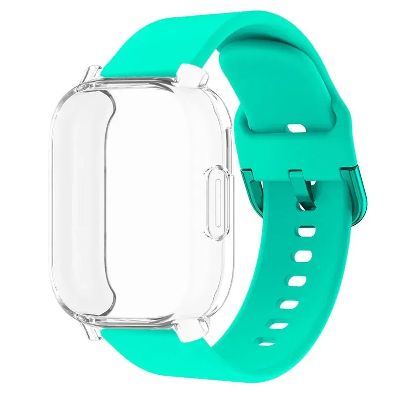 Protector Case+Silicone Strap For Xiaomi Redmi Watch 5 active/5 Lite Full Cover Screen TPU Soft Shell and Breathable Sport Band Qme MintTr For Redmi 5 Lite
