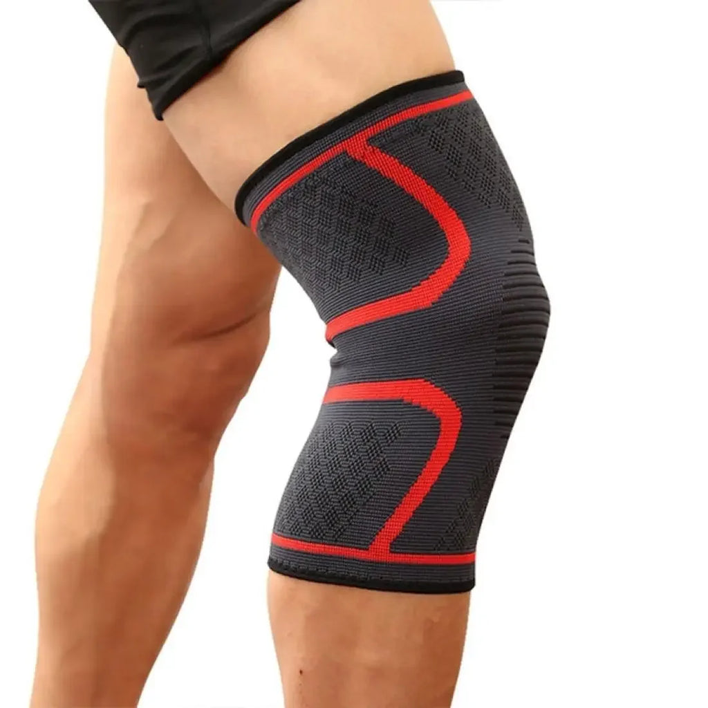 1pair Nylon Elastic Sports Knee Pads Breathable Knee Support Brace Running Fitness Hiking Cycling Leg Protector Size: XL Qme red