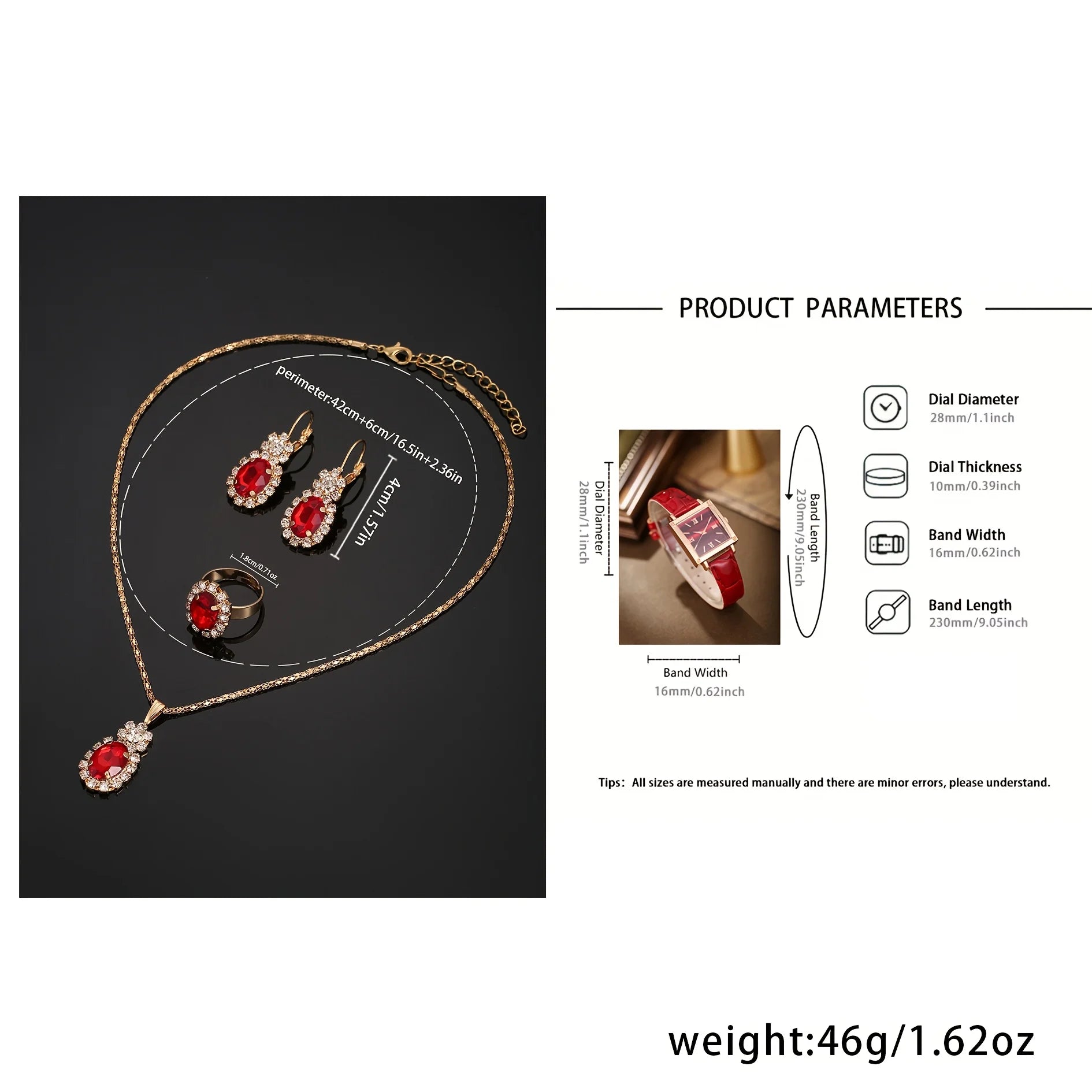 5PCS Romantic Valentine's Day Set, Light Luxury Elegant Watch+Same Color Jewelry Set, Send Girl a Message Qme