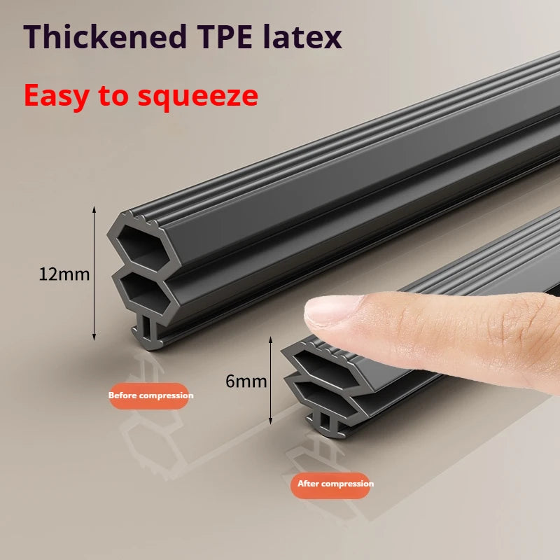 4M TPE Door Seal Strip Card Slot Window Bilateral Insulation Weatherstrip Flexible Windproof Dustproof Cold Proof Strip Tape Qme