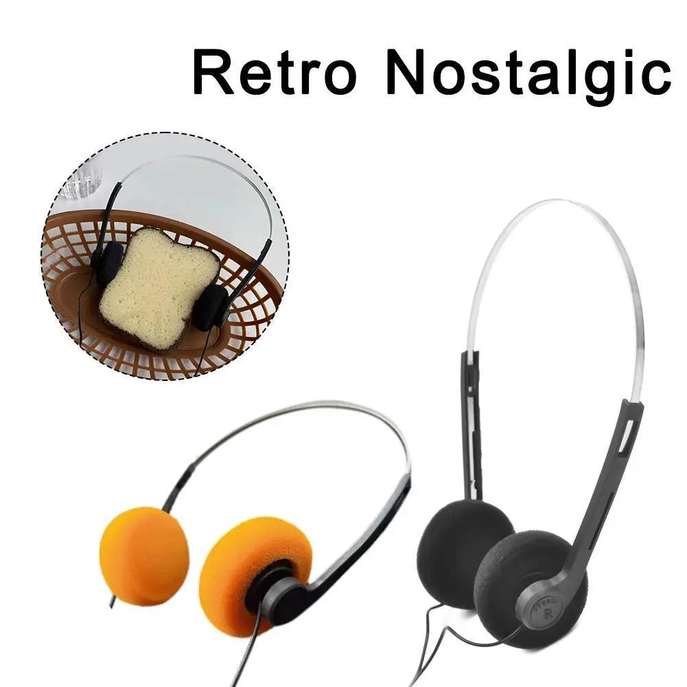 INS Japanese Retro Headphones Nostalgic Headsets HiFi MP3 Walkman Headphones Sports Photo Props Wired Earphone Personality Qme