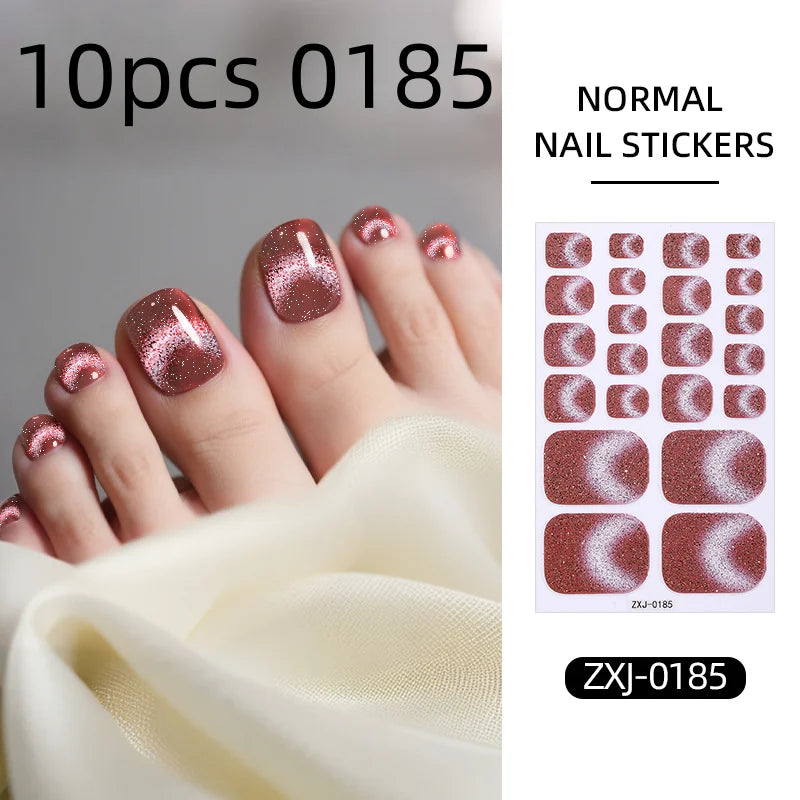 Cat Eye Nail Art Stickers Self Adhesive Toe Nails Full Cover Toenail
