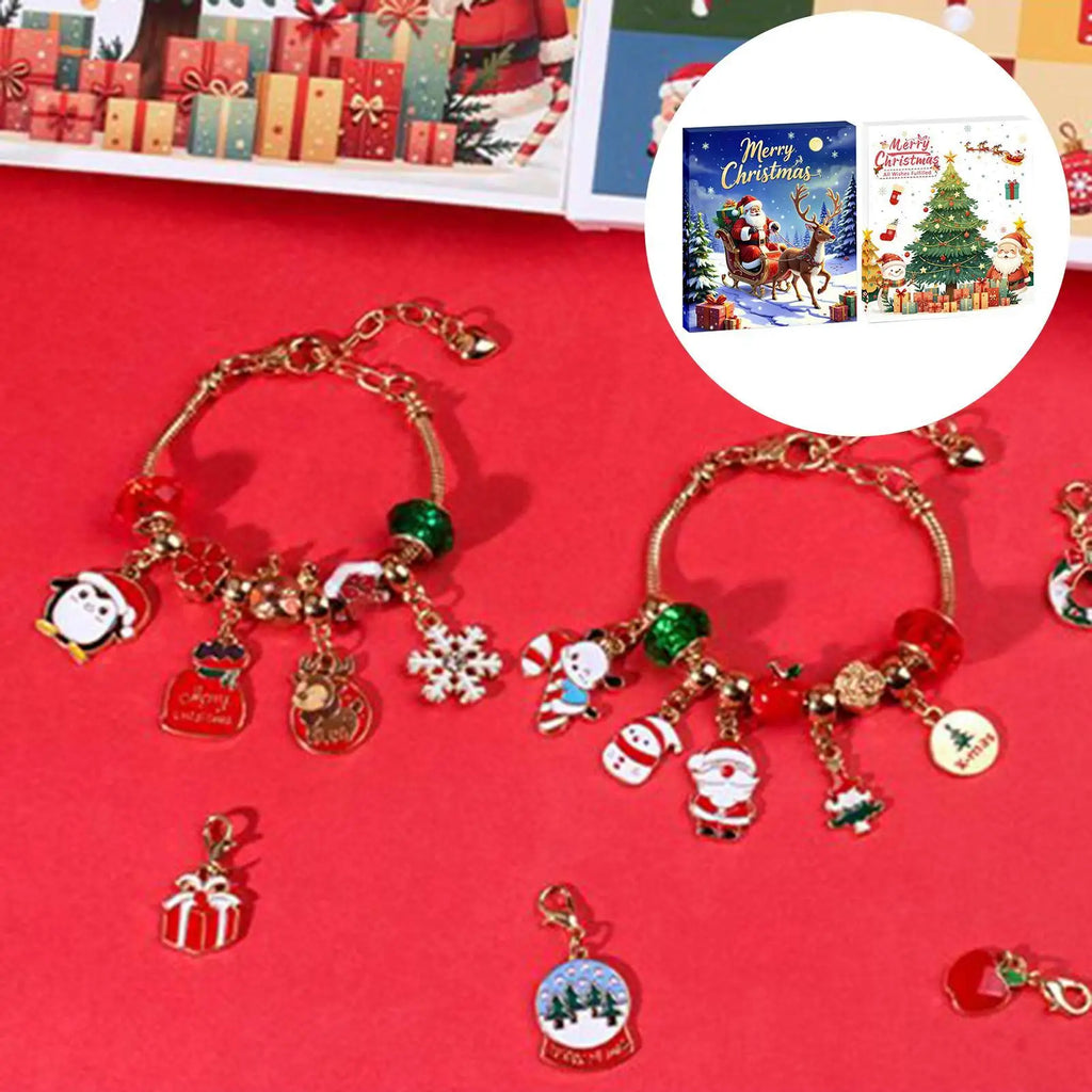 Charm Bracelet Calendar Advent Christmas Bracelets 2025 Girls 24-Days Qme