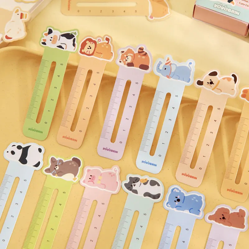 50Pcs/set Ruler Bookmark Pet Series Cute Image Ruler Bookmark Reading Enthusiast Mark Ruler For Student Gift Exam Stationery Qme