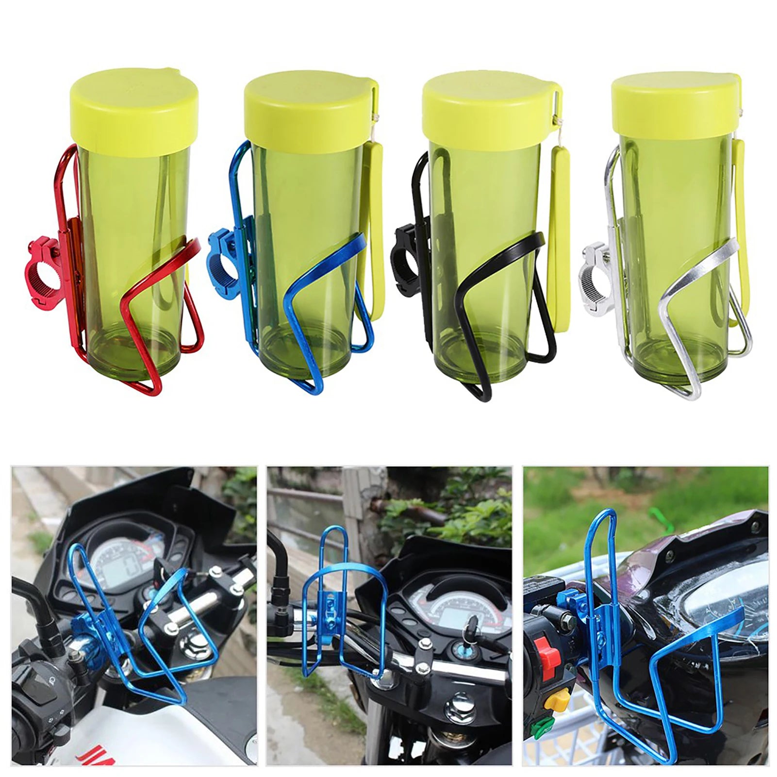 Motorbike Drink Cup Holder Motorcycle Motorbike Drink Cup Holder Water Beverage Support Handlebar Bottle Adapter Qme