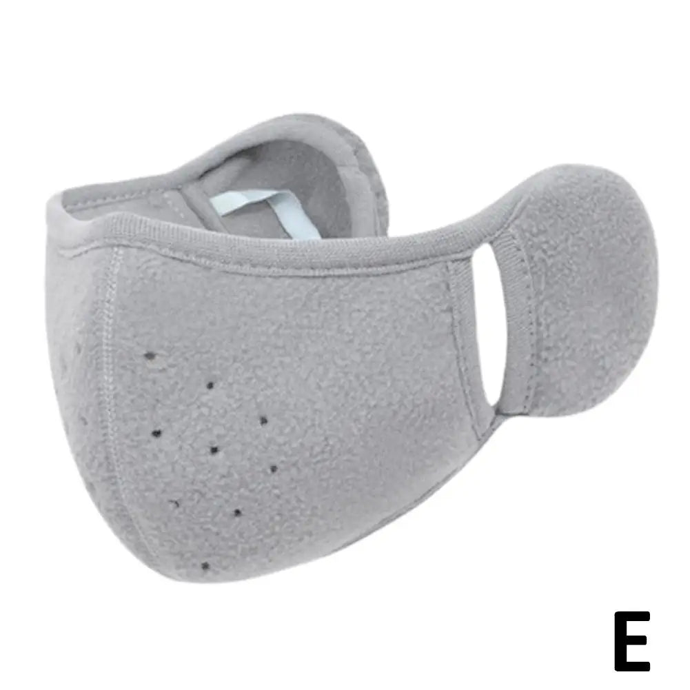 NEW Winter Fleece Earmuffs with Windproof Mouth Cover Unisex Warm Ear Warmer Breathable Face Mask for Outdoor Activities Qme E