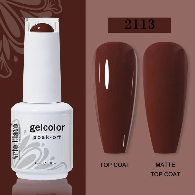 Arte Clavo15ml Gel Nail Polish Burgundy Red Brown Chocolate Art Soak