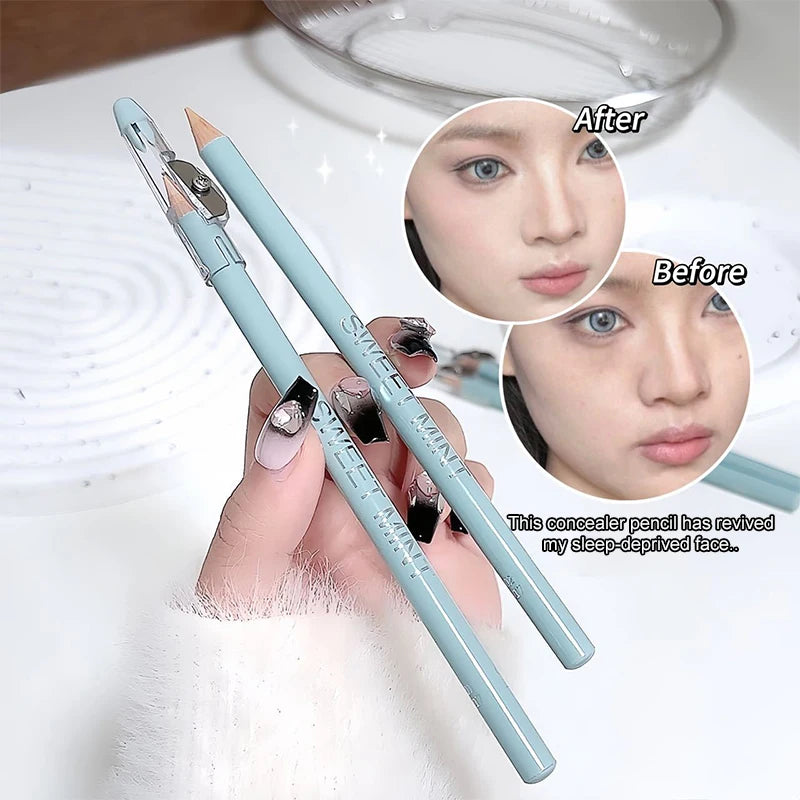 Wooden Dual-effect Concealer Pen Brighten Tear Troughs Conceal Acne Qme