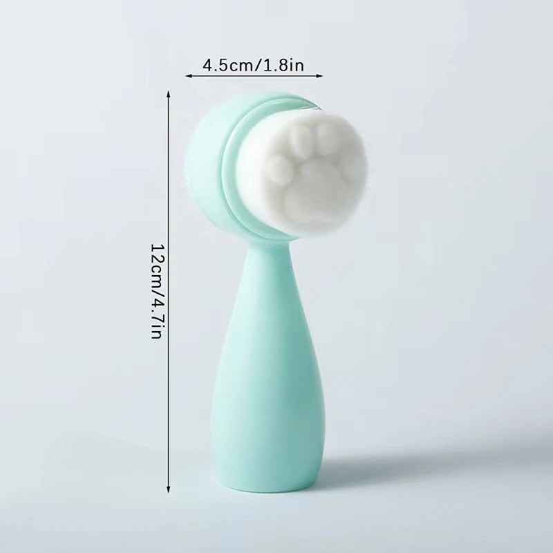 Silica Gel Facial Brush Double-sided Cleansing Exfoliating Tool Pores Qme