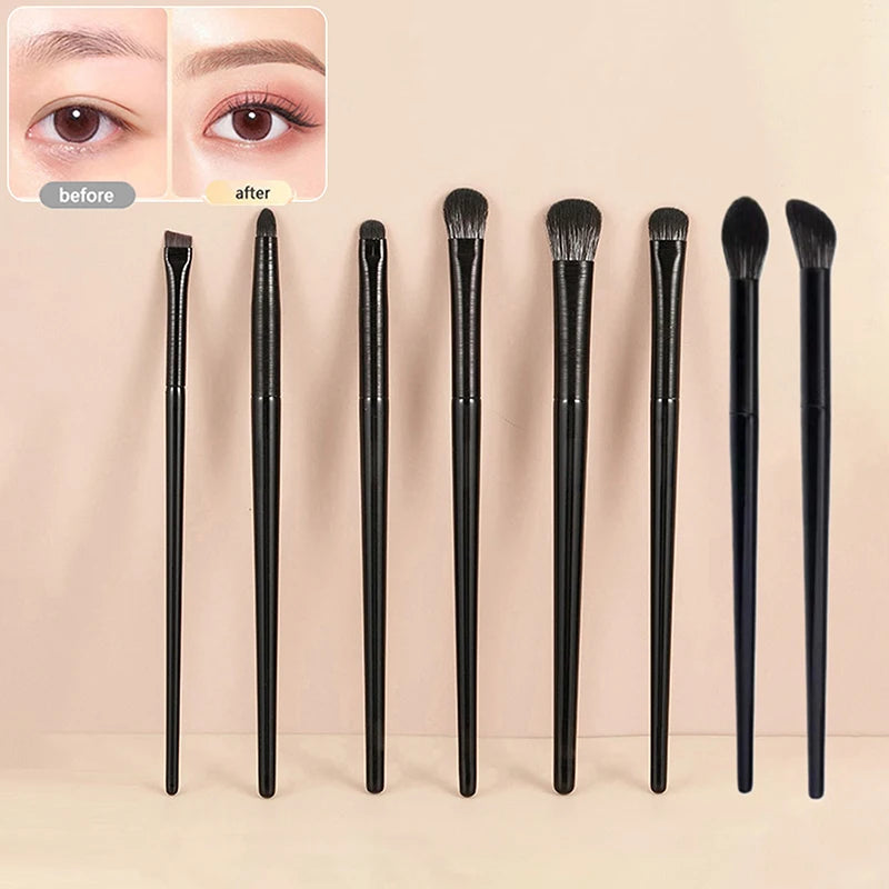 8 Soft Contouring Eyeshadow Eyeliner Eyebrow Brush Eyes Makeup Qme