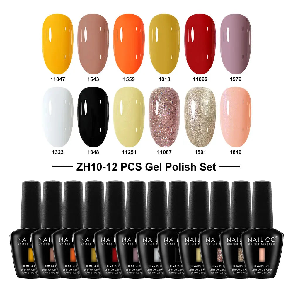 NAILCO Summer Macaroon Gel Nail Polish Semi Permanent UV Soak Off Art Qme NC-12H-ZH10
