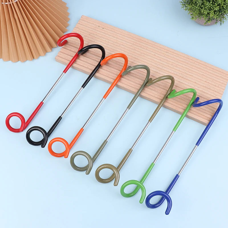 Light Pole S-shaped Pig Tail Hook Non-slip Iron Tent Lamp Stand Qme