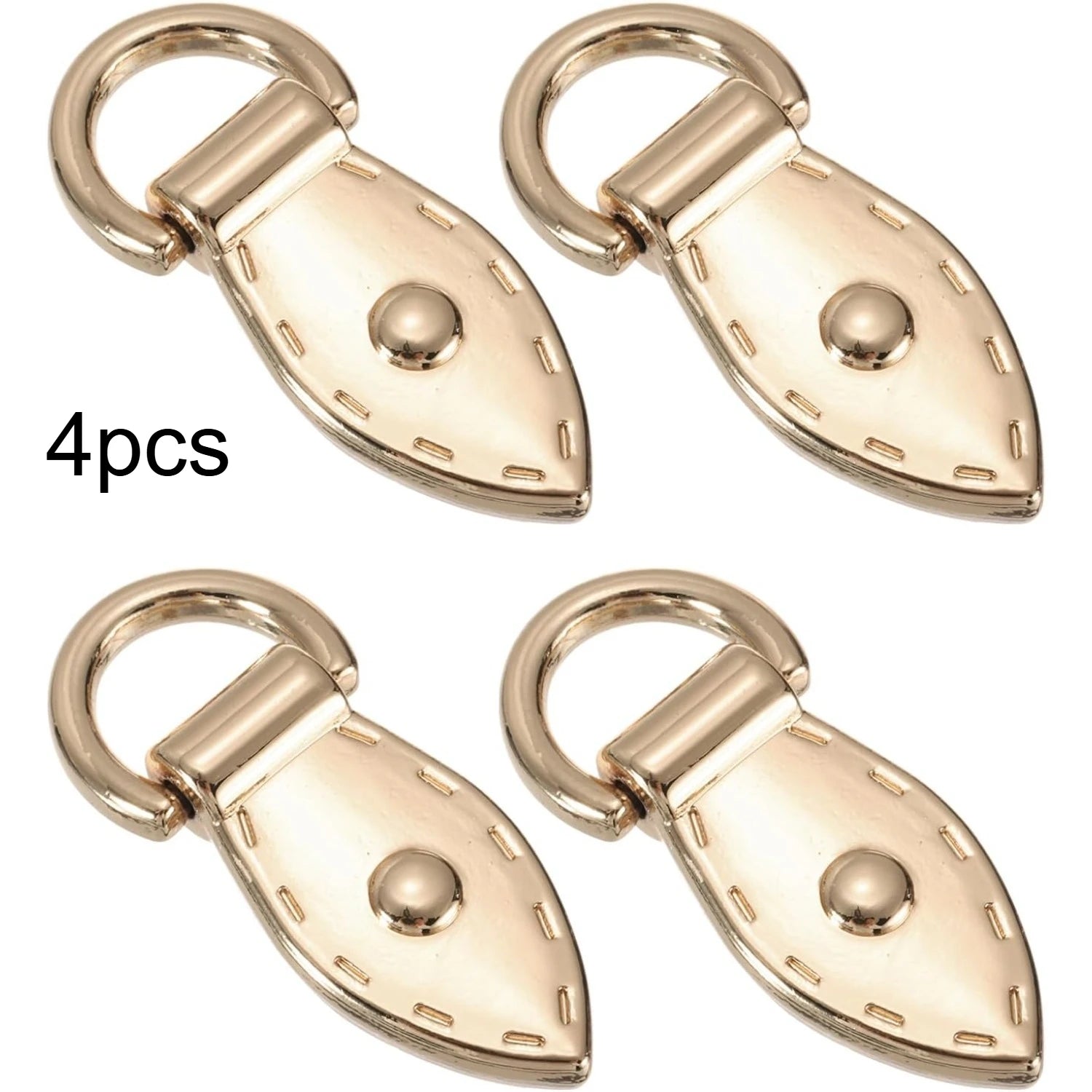 Metal Leaf Shape Bag Strap D Ring Buckle Rivet Decor Handbag Side Connector Clasp DIY Purse Bag Hardware Replacement Accessories Qme Golden 4pcs