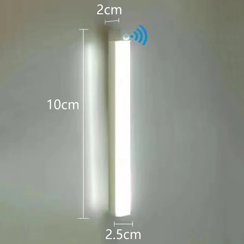 Wireless Rechargeable LED Motion Sensor Cabinet Light Ideal Closet Qme White
