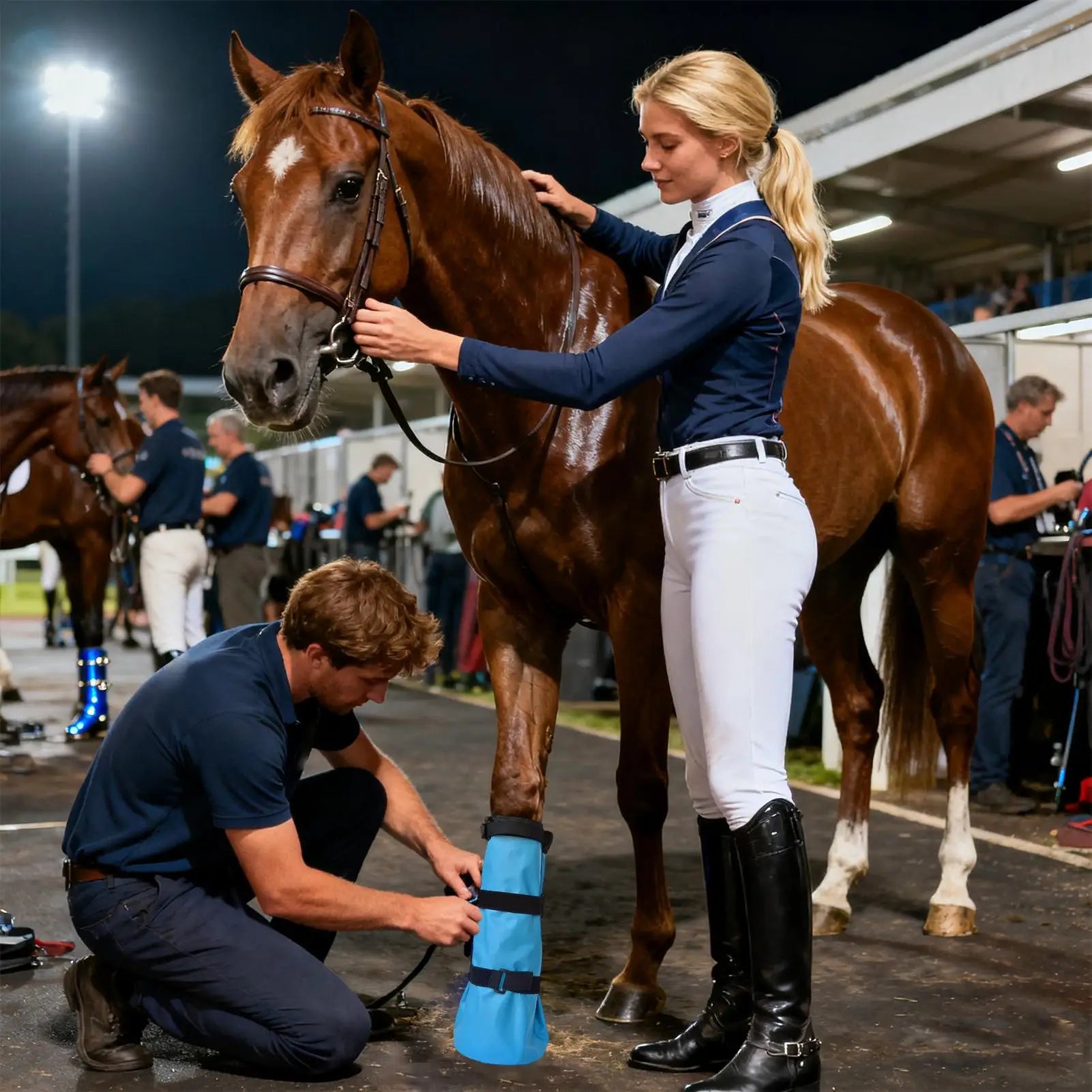 Horse Hoof Boots Hooves Care Bucket Sack with EVA Pad Hoof Soaking Bag with Straps for Stable Pasture Farm Ranch Daily Care Show Qme
