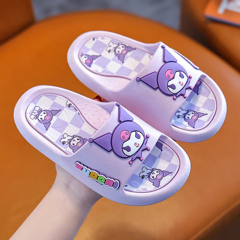 Hello Kitty Kuromi Cartoon Flip-Flops Cute, Non-Slip Flip-Flops for Students Melody Lightweight Home and Bathroom Flip-Flops Qme 2 20cm