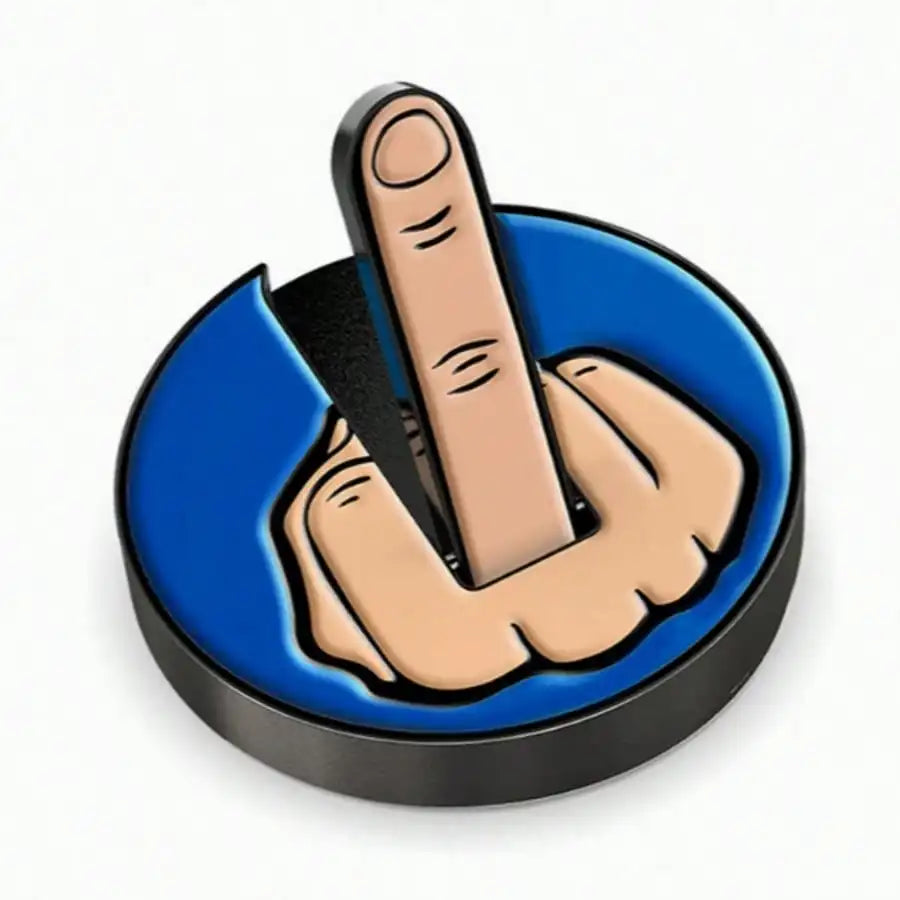 Vertical Middle Finger Golf Cap Clip Marker Ball Position Magnet Qme blue