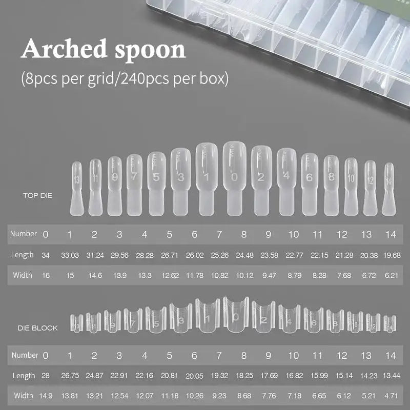 Coffin Nail Extension Forms Dual Mold Reusable DIY Acrylic Gel Qme w561