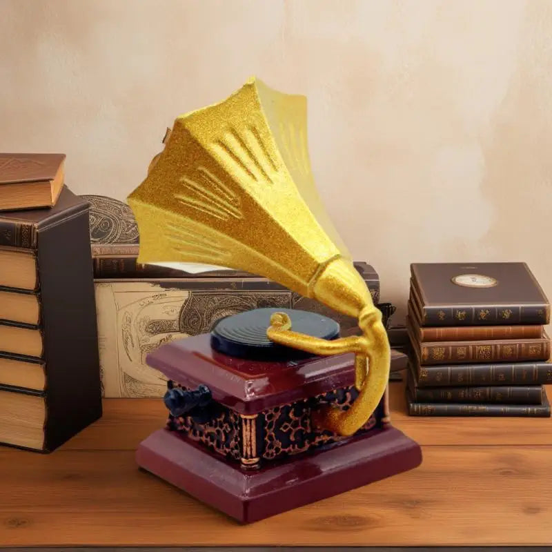 Dollhouse Vintage Phonograph Miniatures Model Living Room Accessor Qme