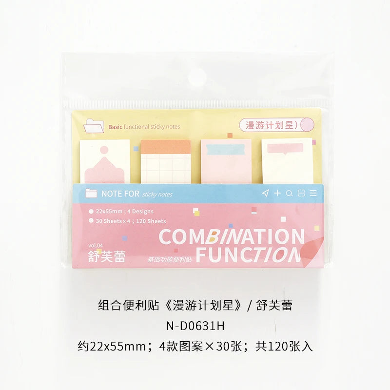 Kawaii Stickers 120/720 Sheets Bookmarks Memo Pad Cute Notepad Sticky Notes Pack School Office Supplies Aesthetic Stationery Qme D