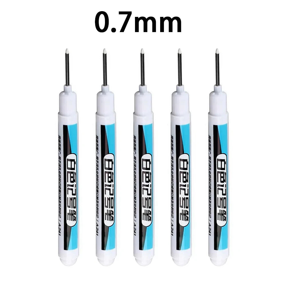 White Marker Pens 0.7/1.0/1.5/2.5mm Oily Waterproof White Gel Pen And Ink DIY Graffiti Markers Stationery Wrting Supplies Qme 0.7mm - 5 Pcs