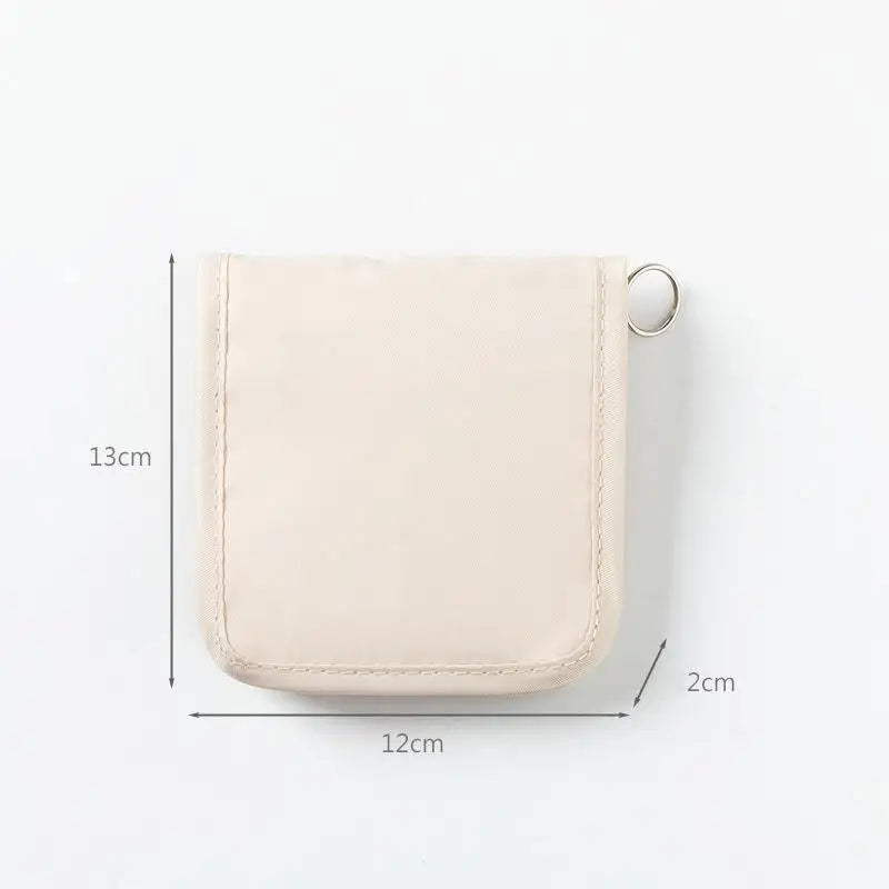 Portable Medical Pouch Foldable Pill Organizer Zipper Sort First Aid Qme S Beige