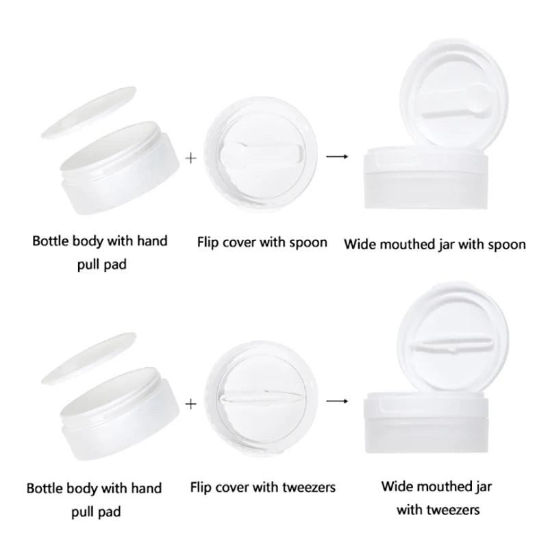 Spoon Tweezers Refillable Bottles Empty Pot Travel 100 120 Face Cream Qme