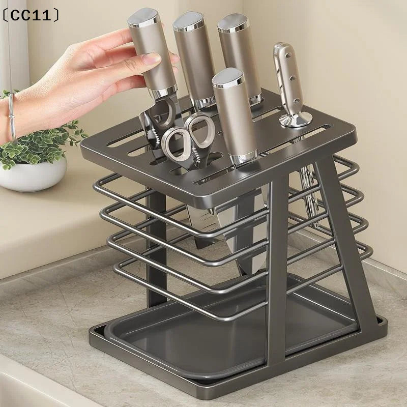 Kitchen Utensils Storage Holder Square Space Saving Cutting Tool Rack Qme