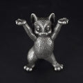 Kung Fu Cat Statue Desktop Ornaments Miniatures Home Decoration Metal Qme A2
