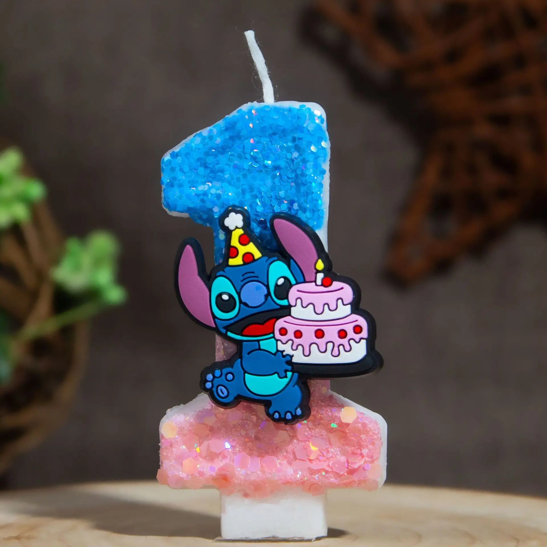 Prince Stitch Digital Candles New Ultra-Glittery Design Birthday Cake Decorations with Festive Candles Qme 1