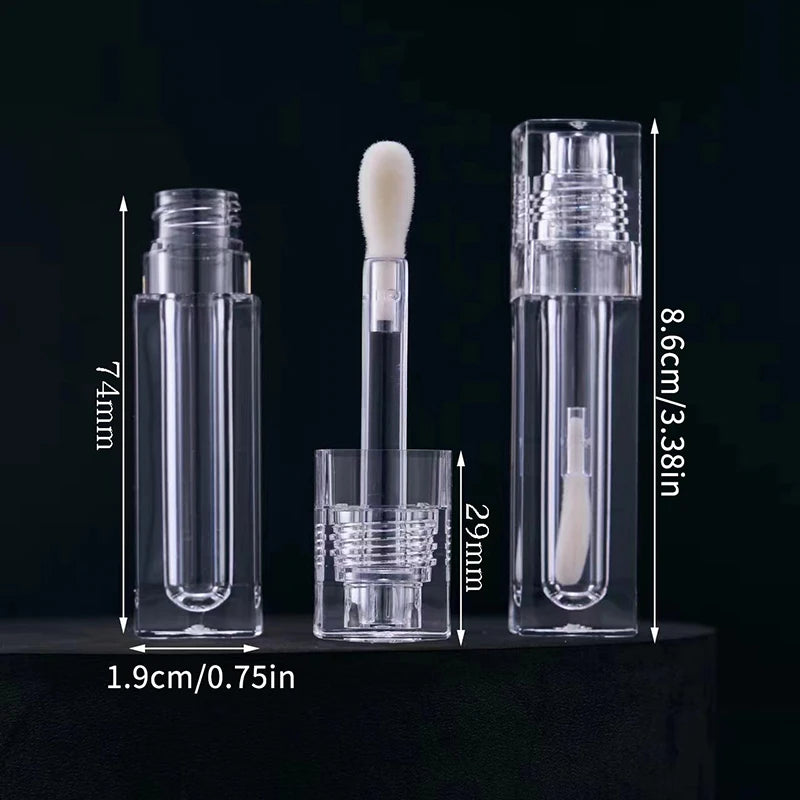 Portable Lip Gloss Tube Transparent Thick Rod Large Brush Container Qme