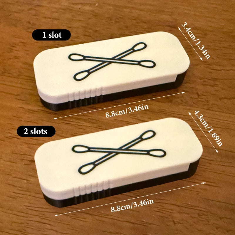 Mini Sliding Cotton Swab Storage Box Portable Case Travel Daily Use Qme